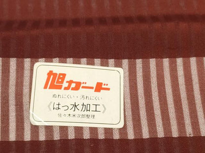 平和屋着物▽西陣　羽織・コート　雨コート　反物　羽尺　スリーシーズン　春夏秋　塵除け　縞紋紗　はっ水　逸品　未使用　DABD8589zzz