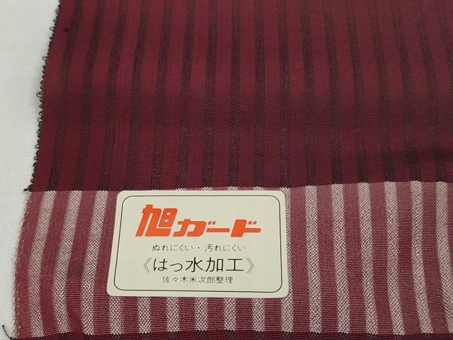 平和屋着物▽西陣　羽織・コート　雨コート　反物　羽尺　スリーシーズン　春夏秋　塵除け　縞紋紗　はっ水　逸品　未使用　DABD8590zzz