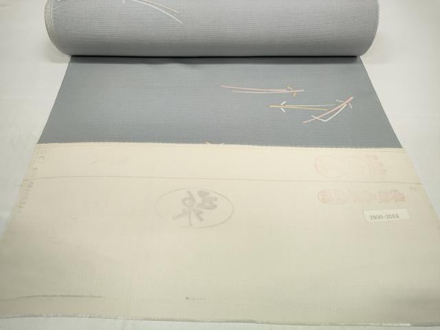 平和屋着物＊夏物　小紋　反物　着尺　駒絽　五泉　松ぼっくり　松葉文　逸品　未使用　DABD8591zzz