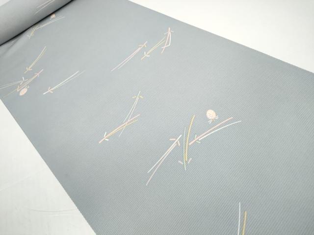平和屋着物＊夏物　小紋　反物　着尺　駒絽　五泉　松ぼっくり　松葉文　逸品　未使用　DABD8591zzz