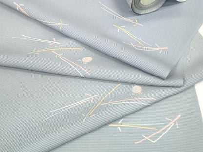 平和屋着物＊夏物　小紋　反物　着尺　駒絽　五泉　松ぼっくり　松葉文　逸品　未使用　DABD8591zzz