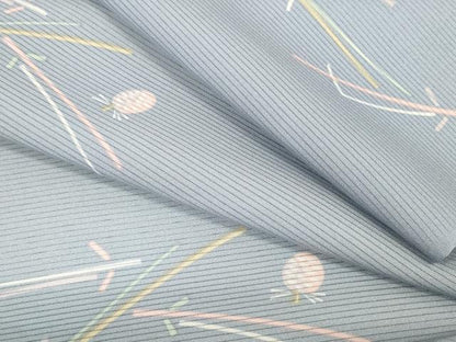 平和屋着物＊夏物　小紋　反物　着尺　駒絽　五泉　松ぼっくり　松葉文　逸品　未使用　DABD8591zzz