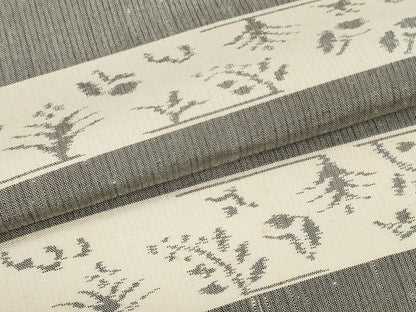 平和屋着物●紬　反物　着尺　伝統工芸士 庭野真平　夜想曲　横段花文　証紙付き　逸品　未使用　DABD8603zzz