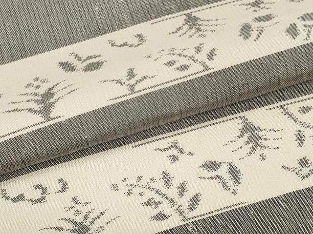 平和屋着物●紬　反物　着尺　伝統工芸士 庭野真平　夜想曲　横段花文　証紙付き　逸品　未使用　DABD8603zzz