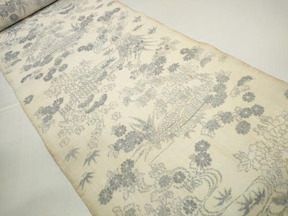 平和屋着物＊夏物　小千谷ちぢみ　反物　着尺　手織　籬花文　麻　逸品　未使用　DABD8604zzz