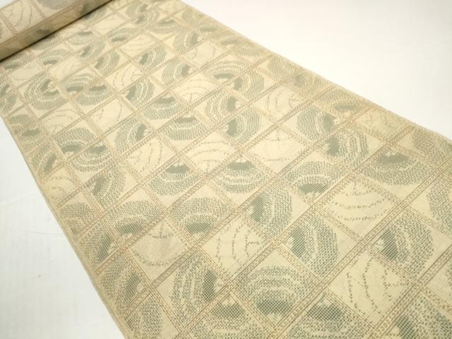平和屋着物＊夏物　民芸手織夏絣　反物　着尺　雪匠粋紗　格子　証紙付き　逸品　未使用　DABD8605zzz