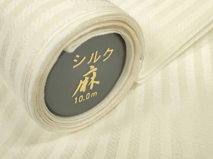 平和屋着物＊夏物　長襦袢　反物　着尺　縞紋紗　絹麻　逸品　未使用　DABD8607zzz