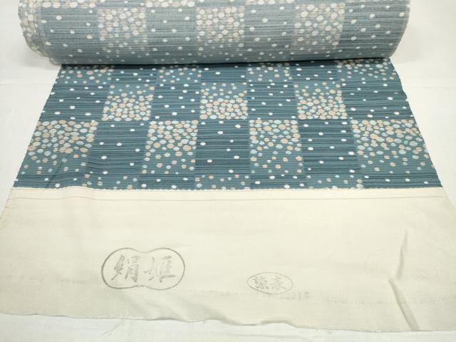 平和屋着物＊夏物　小紋　反物　着尺　絽　市松文様　大小霰　逸品　未使用　DABD8614zzz