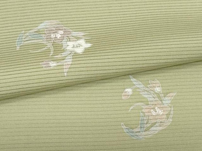 平和屋着物＊夏物　小紋　反物　着尺　駒絽　五泉　古都残影　桔梗丸文　逸品　未使用　DABD8618zzz