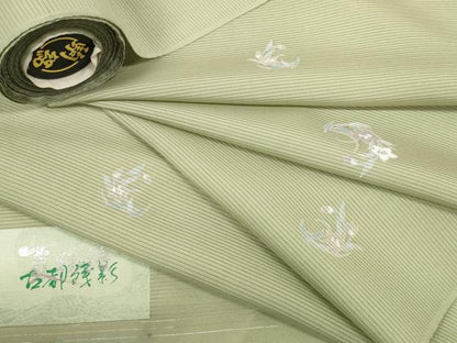 平和屋着物＊夏物　小紋　反物　着尺　駒絽　五泉　古都残影　桔梗丸文　逸品　未使用　DABD8618zzz