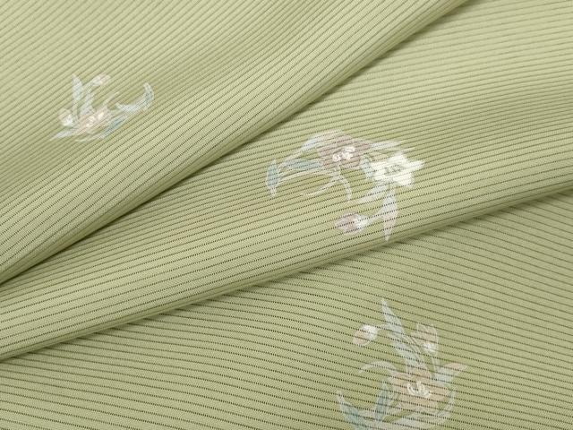 平和屋着物＊夏物　小紋　反物　着尺　駒絽　五泉　古都残影　桔梗丸文　逸品　未使用　DABD8618zzz