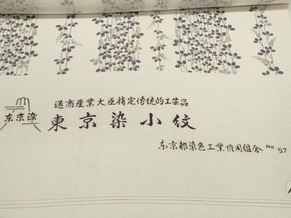平和屋着物＊夏物　小紋　反物　着尺　駒絽　五泉　東京染小紋　萩間道　逸品　未使用　DABD8619zzz