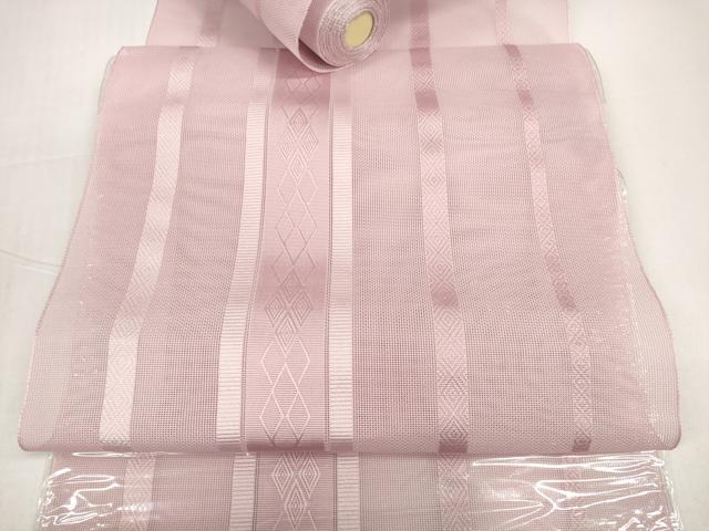 平和屋着物＊夏物　名古屋帯　帯反物　献上　撫子色　未使用　DABD8627zzz