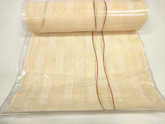 平和屋着物＊夏物　名古屋帯　帯反物　よろけ縞　米沢佐久織物謹製　綿　未使用　DABD8636zzz