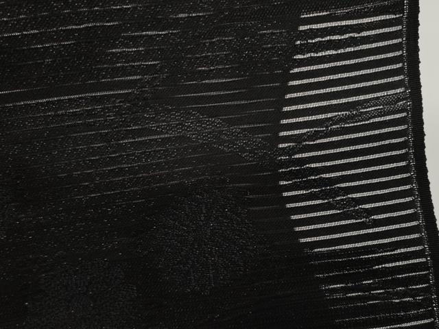平和屋着物＊夏物　西陣　田中伝謹製　名古屋帯　帯反物　黒共帯　琉球藍下染　礼宝　芝菊文　証紙付き　逸品　未使用　DABD8637zzz