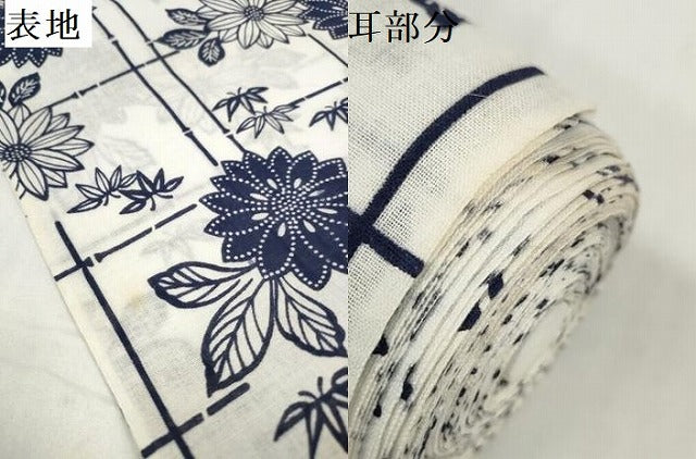 平和屋着物＊夏物　浴衣　反物　着尺　注染　花尽くし　綿　逸品　未使用　DABD8649zzz