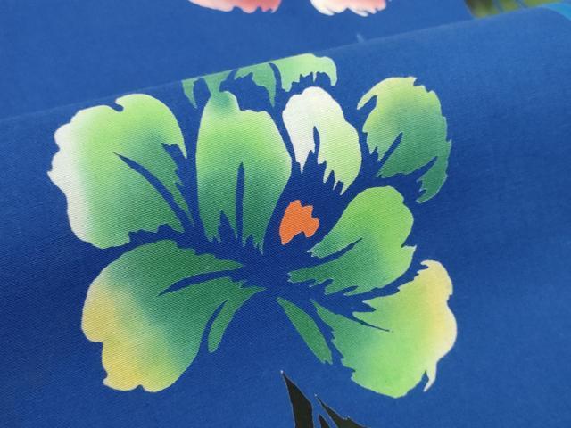 平和屋着物＊夏物　浴衣　反物　着尺　注染　舞花文　綿　逸品　未使用　DABD8652zzz