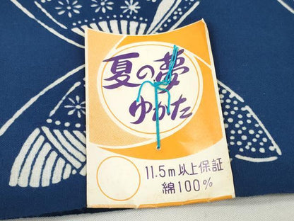 平和屋着物＊夏物　浴衣　反物　着尺　注染　蝶々　綿　未使用　DABD8677zzz