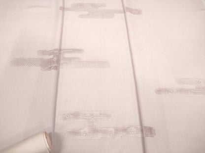 平和屋着物＊夏物　付下げ　反物　着尺　縦絽　ドロンワーク　総刺繍　エ霞花文　逸品　未使用　DABD8682zzz