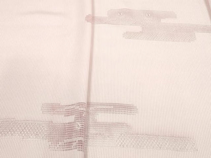 平和屋着物＊夏物　付下げ　反物　着尺　縦絽　ドロンワーク　総刺繍　エ霞花文　逸品　未使用　DABD8682zzz
