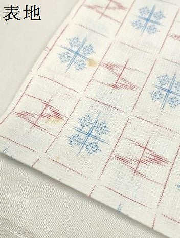 平和屋着物＊夏物　夏上布　小紋　反物　着尺　絣文様　未使用　DABD8693zzz