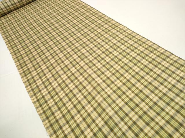 平和屋着物▽西陣 千切屋 羽織・コート 雨コート 反物 羽尺 スリーシーズン 春夏秋 塵除け 功趣織 格子 防水 逸品 未使用 DABD8708zzz