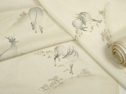 平和屋着物＊夏物　付下げ　反物　着尺　絽　五泉　手描き　鹿 シカ　逸品　未使用　DABD8717zzz
