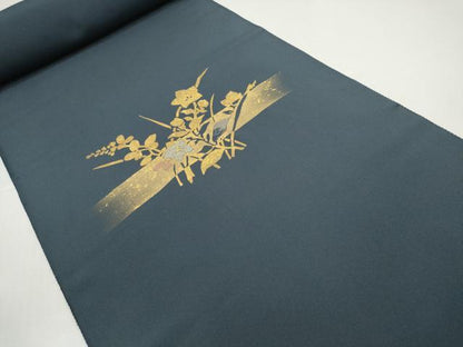 平和屋着物●付下げ　反物　着尺　岡田玉洋　竹屋町刺繍　草花文　金彩　上代25万　逸品　未使用　DABD8730zzz