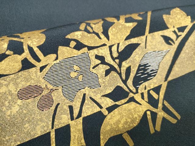 平和屋着物●付下げ　反物　着尺　岡田玉洋　竹屋町刺繍　草花文　金彩　上代25万　逸品　未使用　DABD8730zzz