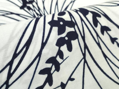 平和屋着物＊夏物　竺仙鑑製　浴衣　反物　着尺　草花文　証紙付き　綿　逸品　未使用　DABD8747zzz