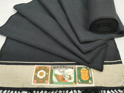 平和屋着物●本塩沢　反物　着尺　蚊絣　証紙付き　逸品　未使用　DABD8762zzz