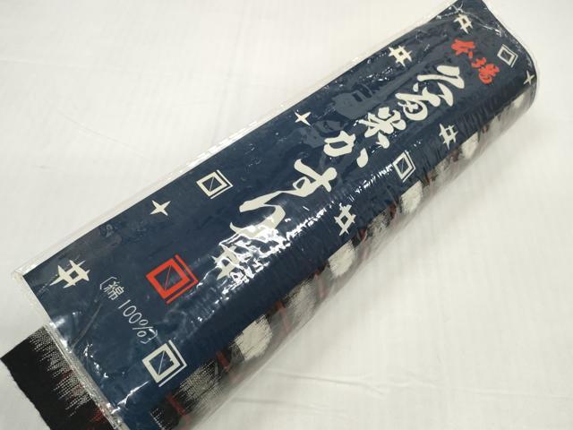 平和屋着物●久留米絣　反物　着尺　亀甲文　綿　逸品　未使用　DABD8768zzz