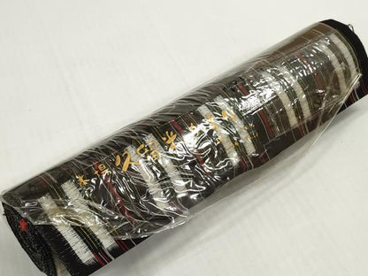 平和屋着物●久留米絣　反物　着尺　絣絵　坂田定作　証紙付き　綿　逸品　未使用　DABD8770zzz