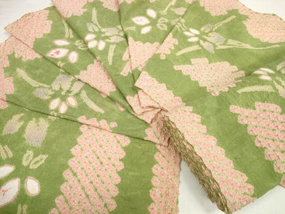 平和屋着物＊夏物　有松鳴海絞り　浴衣　反物　着尺　菖蒲 アヤメ　綿　逸品　未使用　DABD8790zzz