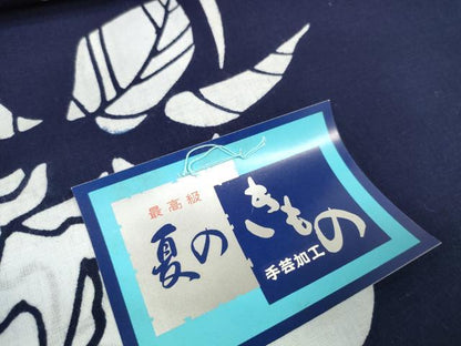 平和屋着物＊夏物　浴衣　反物　着尺　注染　牡丹　綿　未使用　DABD8809zzz