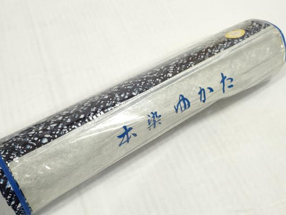 平和屋着物＊夏物　男性　浴衣　反物　着尺　注染　格子　綿　逸品　未使用　DABD8820zzz