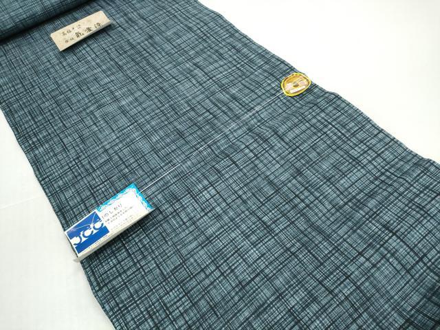 平和屋着物＊夏物　男性　浴衣　反物　着尺　格子　綿　逸品　未使用　DABD8822zzz