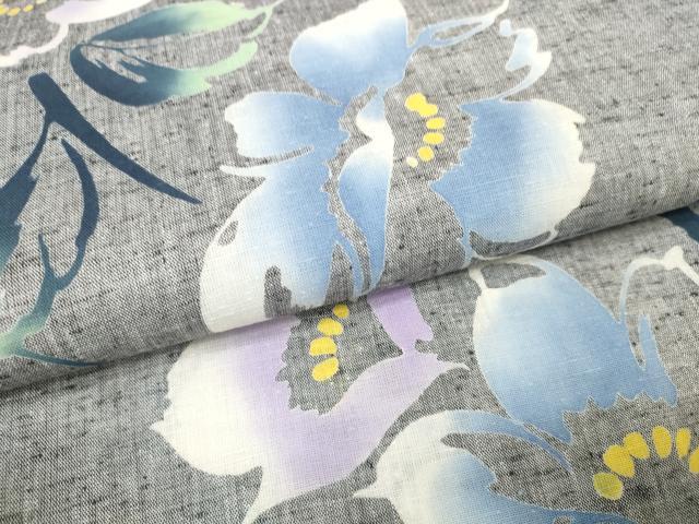 平和屋着物＊夏物　浴衣　反物　着尺　東京本染　注染　草花文　綿　逸品　未使用　DABD8827zzz