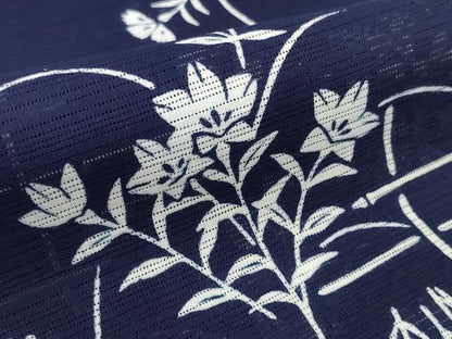 平和屋着物＊夏物　竺仙鑑製　浴衣　反物　着尺　綿絽　夏の草花　そごう百貨店扱い　証紙付き　綿　逸品　未使用　DABD8829zzz