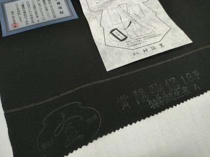 平和屋着物＊夏物　黒生地　黒反物　着尺　逸品　駒絽　憲法染　檳榔子　神路黒　未使用　DABD8836zzz