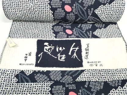 平和屋着物＊夏物　浴衣　反物　着尺　花繋ぎ　綿　逸品　未使用　DABD8843zzz