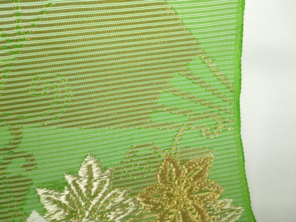 平和屋着物＊夏物　名古屋帯　反物　扇面花唐草文　金銀糸　逸品　未使用　DABD8872zzz