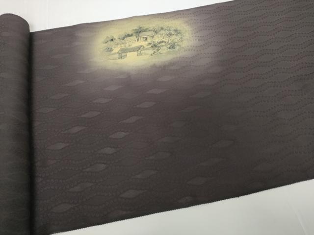 平和屋着物＊夏物　名古屋帯　帯反物　手描き　狐面　女人　逸品　未使用　DABD8876zzz