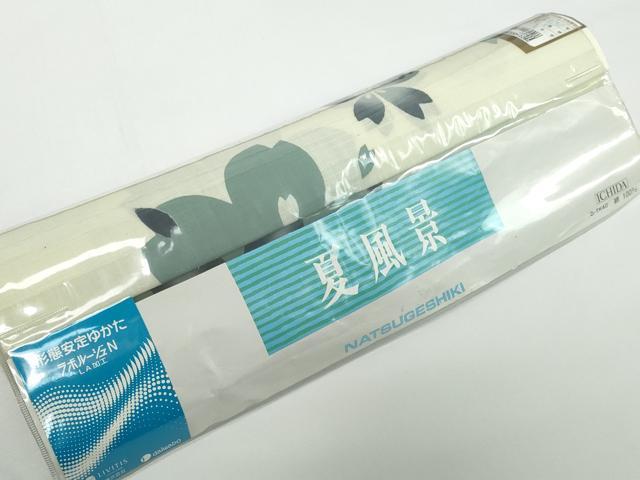 平和屋着物＊夏物　浴衣　反物　着尺　注染　舞桜文　市田株式会社　綿　逸品　未使用　DABD8877zzz