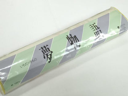 平和屋着物＊夏物　綿紅梅　浴衣　反物　着尺　草花文　百合 ユリ　市田株式会社　綿　逸品　未使用　DABD8879zzz