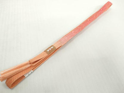 平和屋着物●和装小物　帯締め・帯揚げセット　草花文　笹浪組　金糸　逸品　未使用　DABD8883zzz