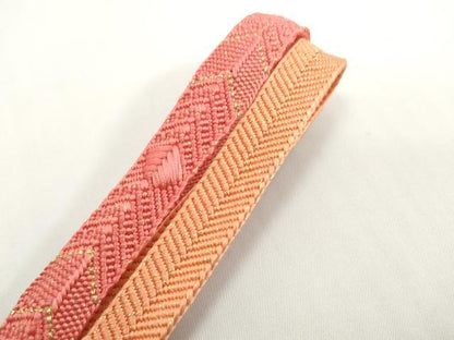 平和屋着物●和装小物　帯締め・帯揚げセット　草花文　笹浪組　金糸　逸品　未使用　DABD8883zzz