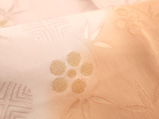 平和屋着物●和装小物　帯締め・帯揚げセット　草花文　笹浪組　金糸　逸品　未使用　DABD8883zzz