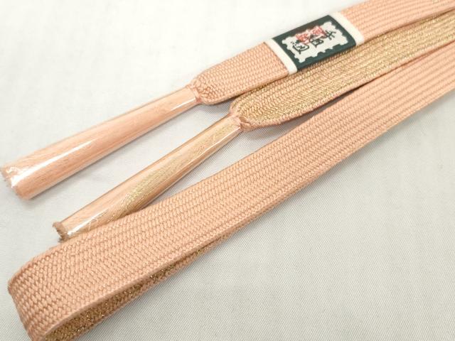 平和屋着物●和装小物　帯締め・帯揚げセット　刺繍　雪輪花松文　金彩　高麗組　金糸　逸品　未使用　DABD8886zzz