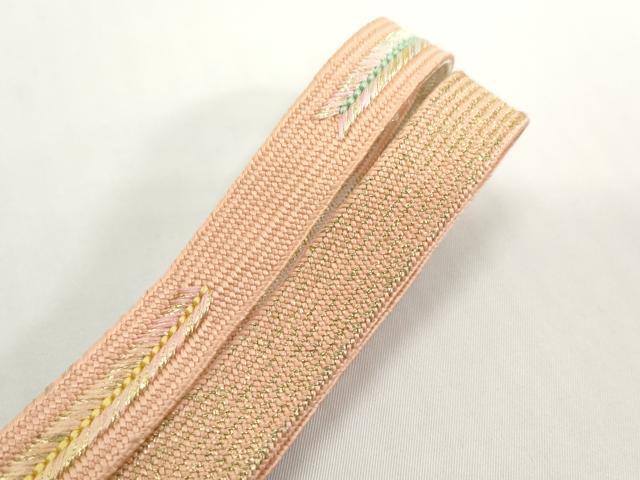 平和屋着物●和装小物　帯締め・帯揚げセット　刺繍　雪輪花松文　金彩　高麗組　金糸　逸品　未使用　DABD8886zzz